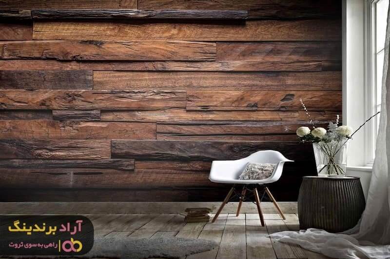 کاغذ دیواری طرح چوب سه بعدی